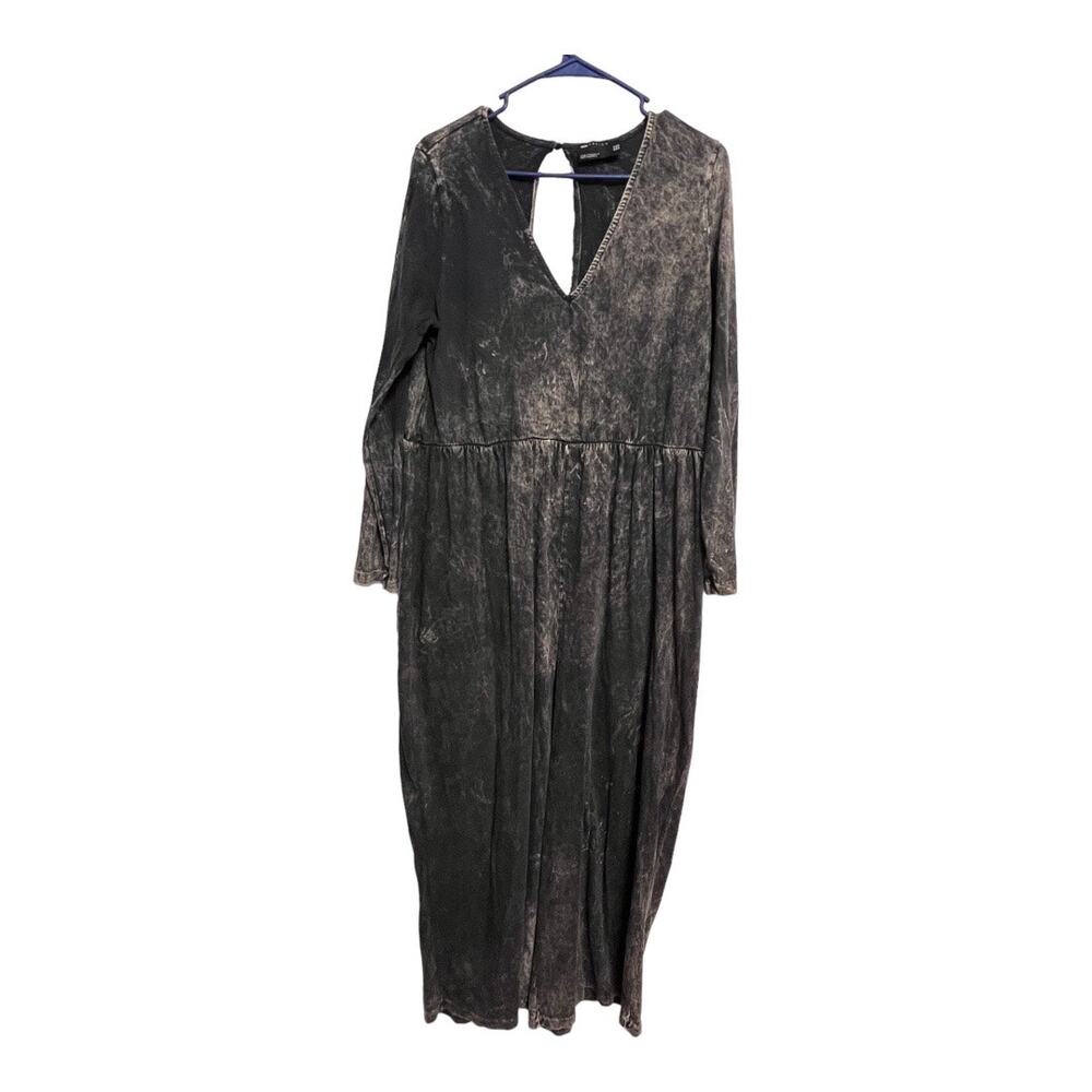 ASOS Metallic Charcoal Long Sleeve Jumpsuit Romper
